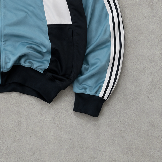 Y2K Adidas Track Jacket Blau Limited (L) Stitched Logo