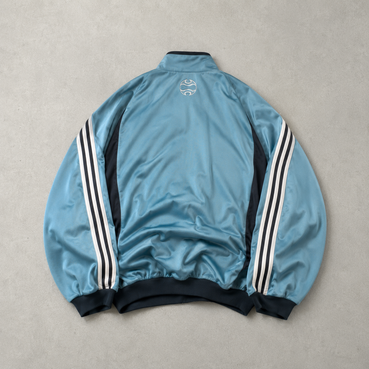 Y2K Adidas Track Jacket Blau Limited (L) Stitched Logo