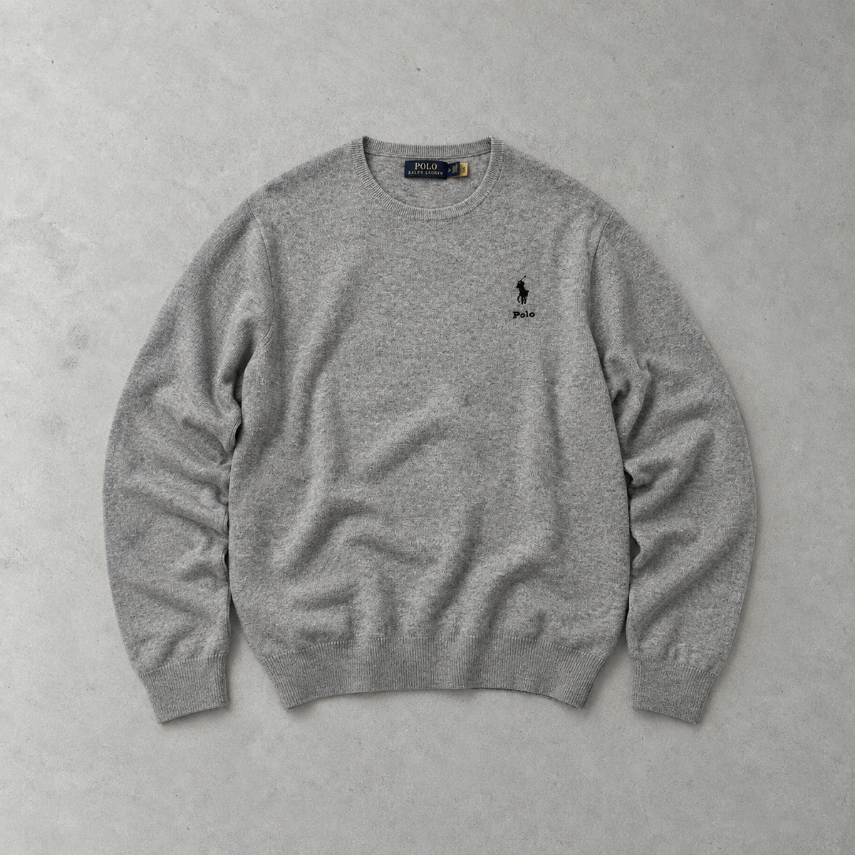Polo Ralph Lauren Sweater Grau Rare (M) Stitched Logo