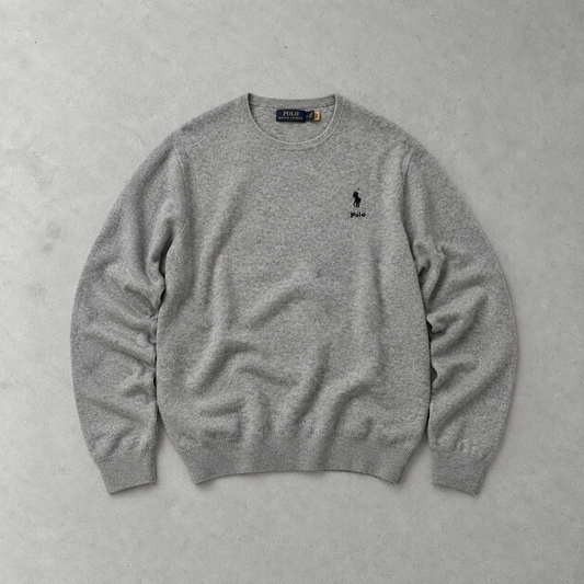 Polo Ralph Lauren Sweater Grau Rare (M) Stitched Logo