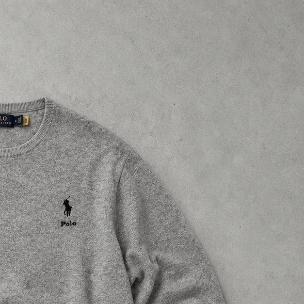 Polo Ralph Lauren Sweater Grau Rare (M) Stitched Logo