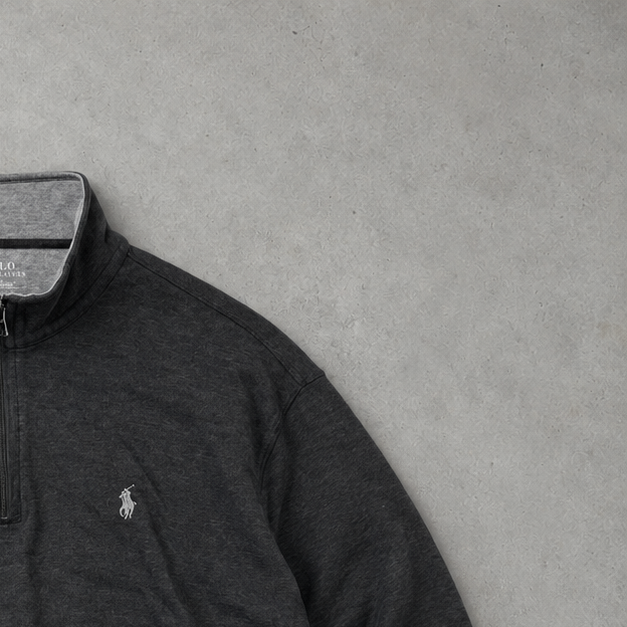 Polo Ralph Lauren Half-Zip Sweater Grau Rare (L)