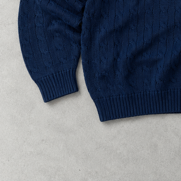 Ralph Lauren Sweater Marineblau Stitched Logo Rare (XL)