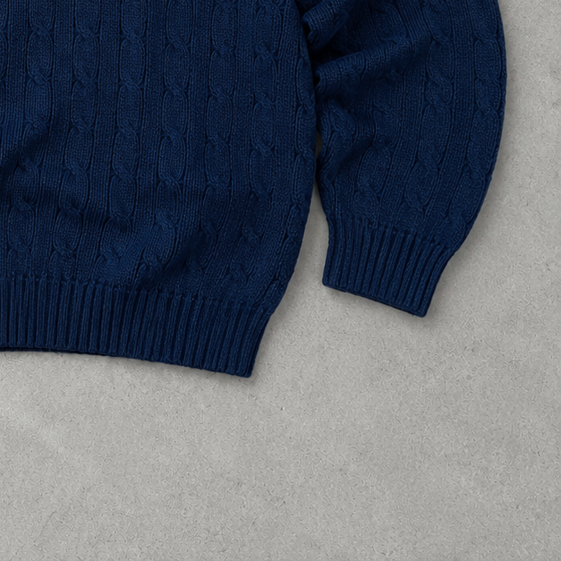 Ralph Lauren Sweater Marineblau Stitched Logo Rare (XL)