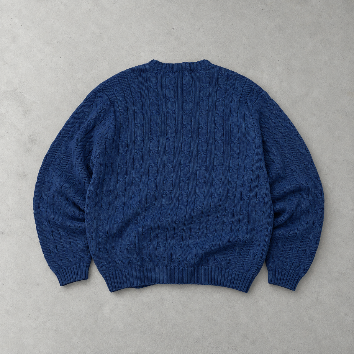 Ralph Lauren Sweater Marineblau Stitched Logo Rare (XL)