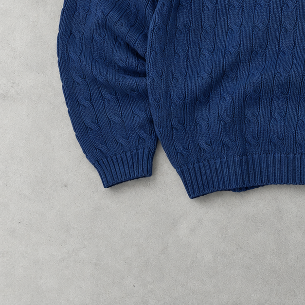 Ralph Lauren Sweater Marineblau Stitched Logo Rare (XL)