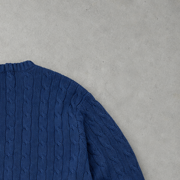 Ralph Lauren Sweater Marineblau Stitched Logo Rare (XL)
