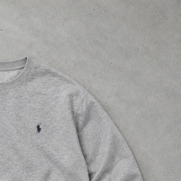 Ralph Lauren Sweater Grau Rare (L) Stitched Logo