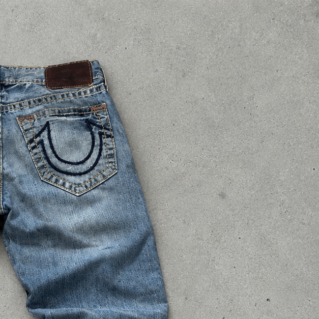 Y2K True Religion Straight Fit Pants Blue Limited (M)
