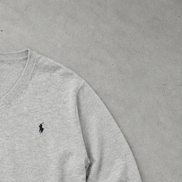 Ralph Lauren Sweater Grau Rare (L) Stitched Logo
