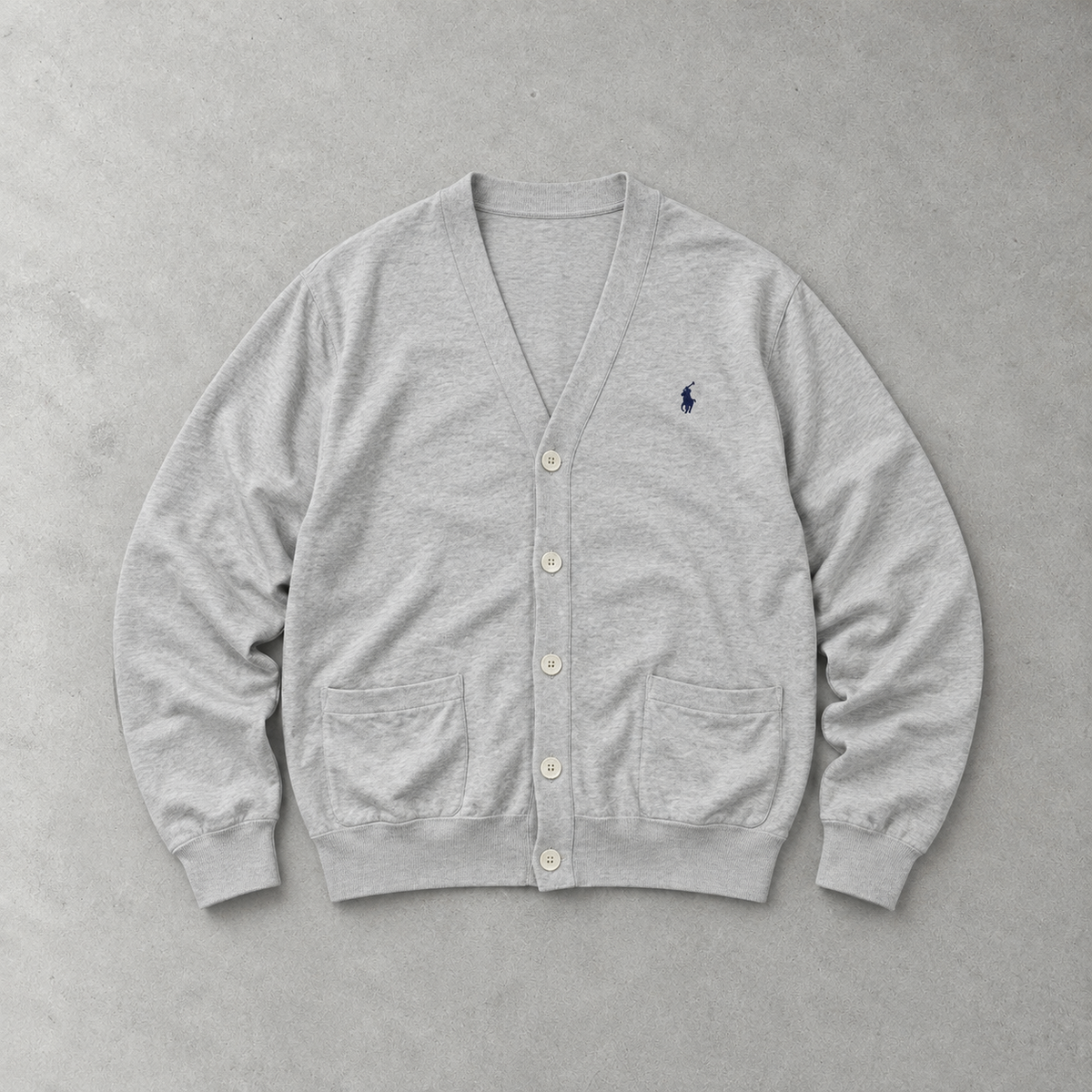 Ralph Lauren Cardigan Grau Rare (L) Stitched Logo