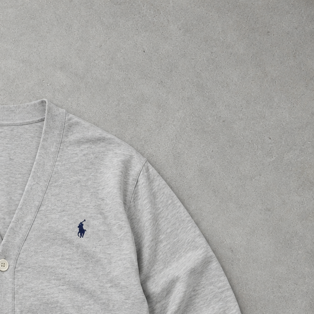 Ralph Lauren Cardigan Grau Rare (L) Stitched Logo