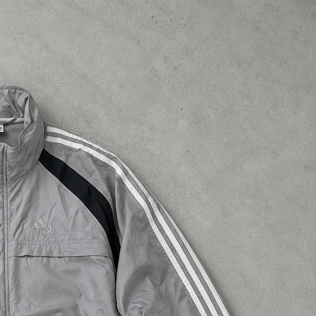 2004 Adidas Windbreaker Grau / Schwarz limitiert (L)
