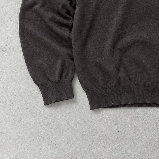 Y2K Ralph Lauren Sweater Schwarz Stitched Logo Rare (XL)