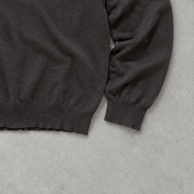 Y2K Ralph Lauren Sweater Schwarz Stitched Logo Rare (XL)