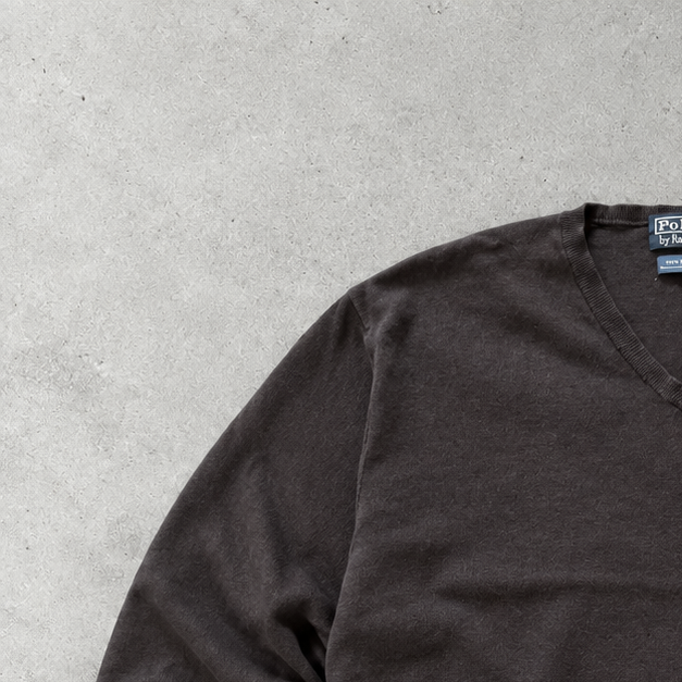 Y2K Ralph Lauren Sweater Schwarz Stitched Logo Rare (XL)