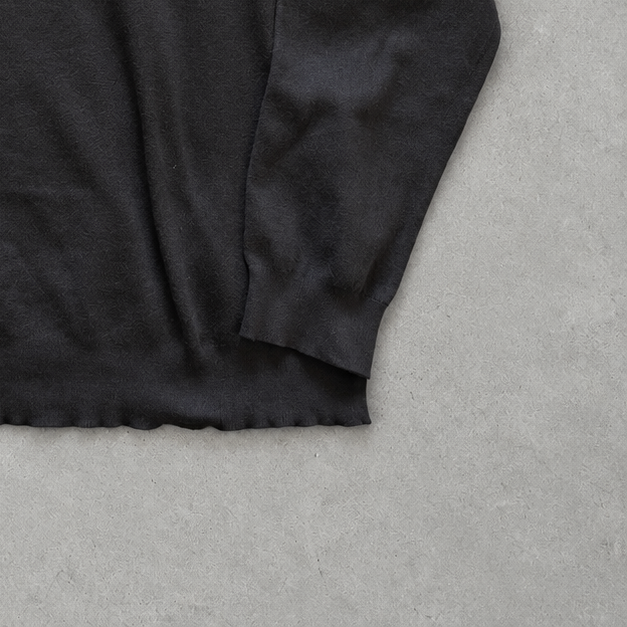 Y2K Ralph Lauren Sweater Schwarz Stitched Logo Rare (XL)