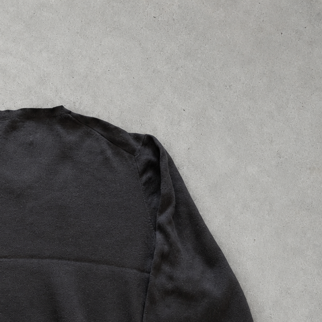 Y2K Ralph Lauren Sweater Schwarz Stitched Logo Rare (XL)