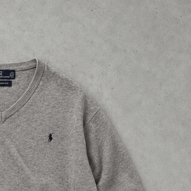 Polo Ralph Lauren Sweater Grau, Beige Rare (L)