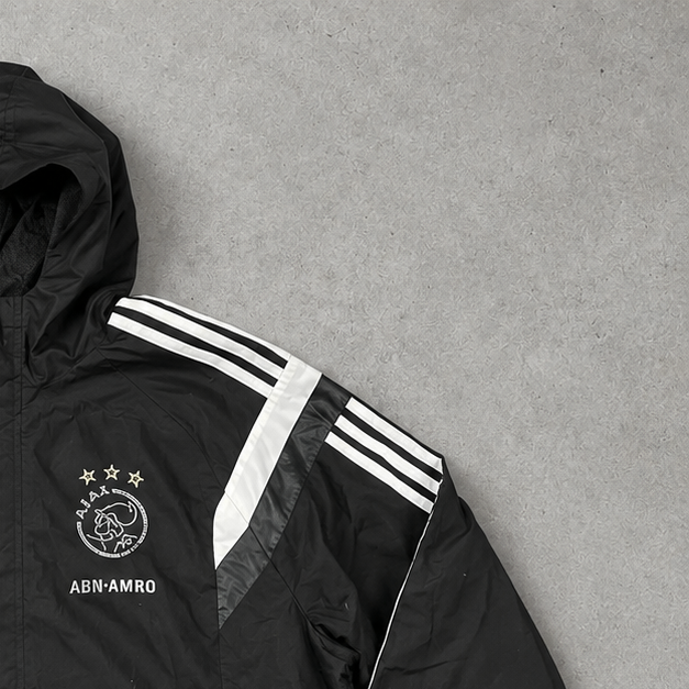 Ajax Adidas Rain Jacket Black Rare (L) Stitched Logo