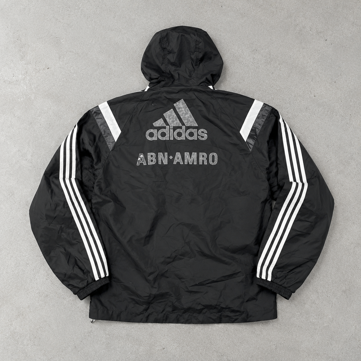 Ajax Adidas Rain Jacket Black Rare (L) Stitched Logo