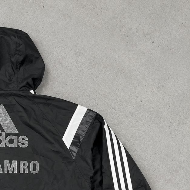 Ajax Adidas Rain Jacket Black Rare (L) Stitched Logo