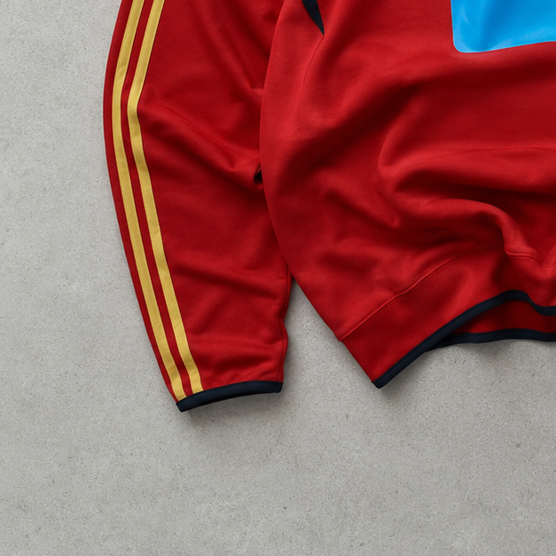 Spain Football 2007 Adidas Jersey Rot, Burgunderrot Rare (L) Stitched Logo
