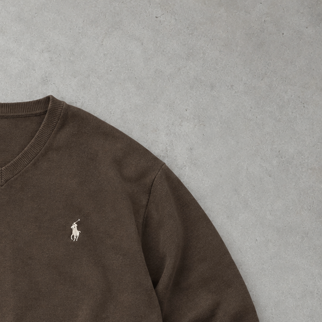 Ralph Lauren Sweater Braun Rare (L) Stitched Logo