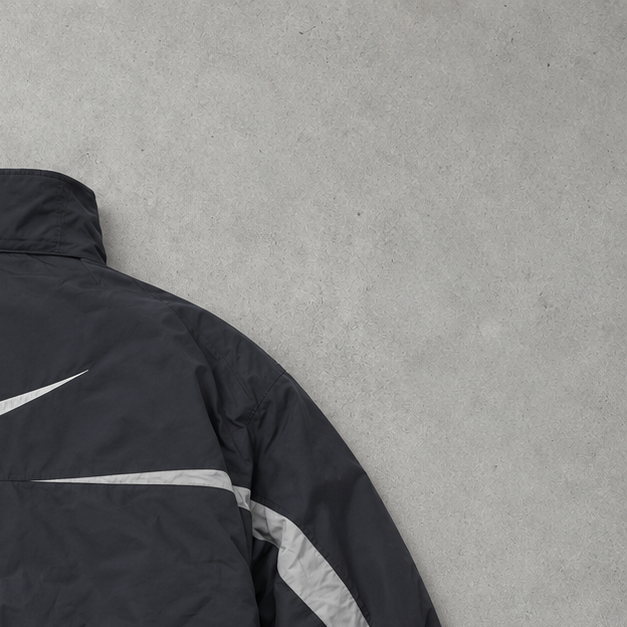Nike Windbreaker Schwarz, Grau Rare Stitched Logo (XL)