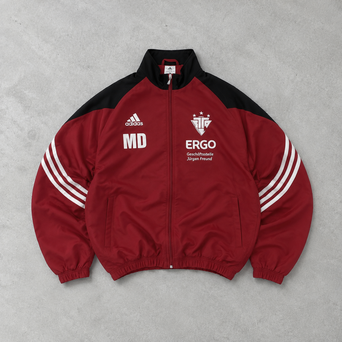 Y2K Adidas Windbreaker Schwarz / Rot Selten (L) Gesticktes Logo
