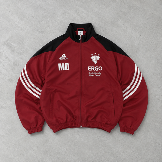 Y2K Adidas Windbreaker Schwarz / Rot Selten (L) Gesticktes Logo