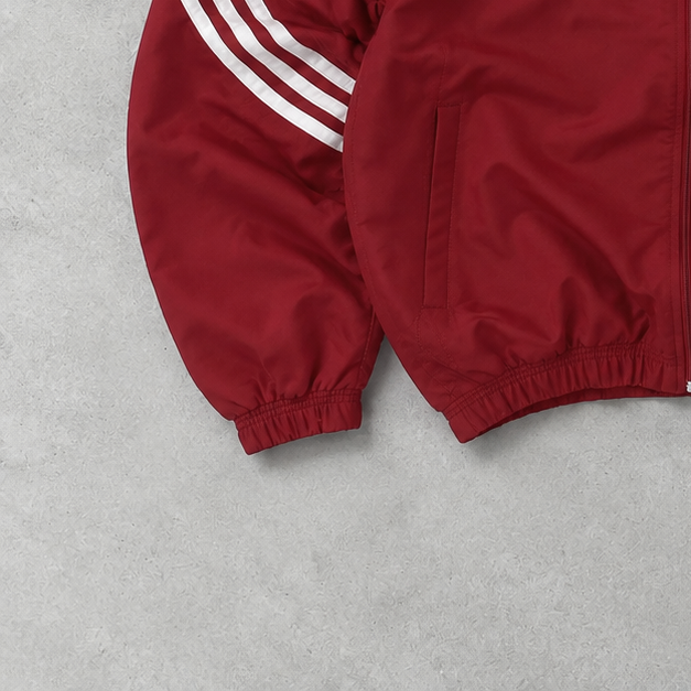Y2K Adidas Windbreaker Schwarz / Rot Selten (L) Gesticktes Logo