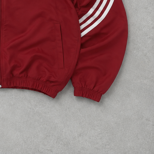 Y2K Adidas Windbreaker Schwarz / Rot Selten (L) Gesticktes Logo
