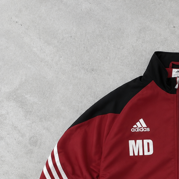 Y2K Adidas Windbreaker Schwarz / Rot Selten (L) Gesticktes Logo