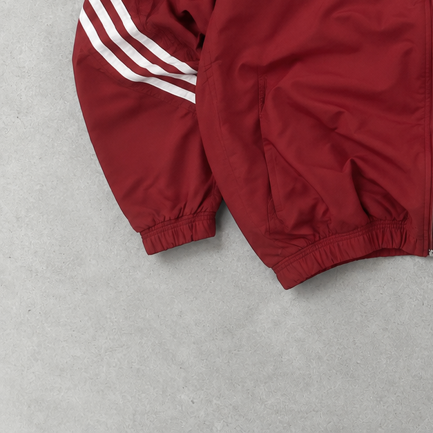 Y2K Adidas Windbreaker Schwarz / Rot Selten (L) Gesticktes Logo