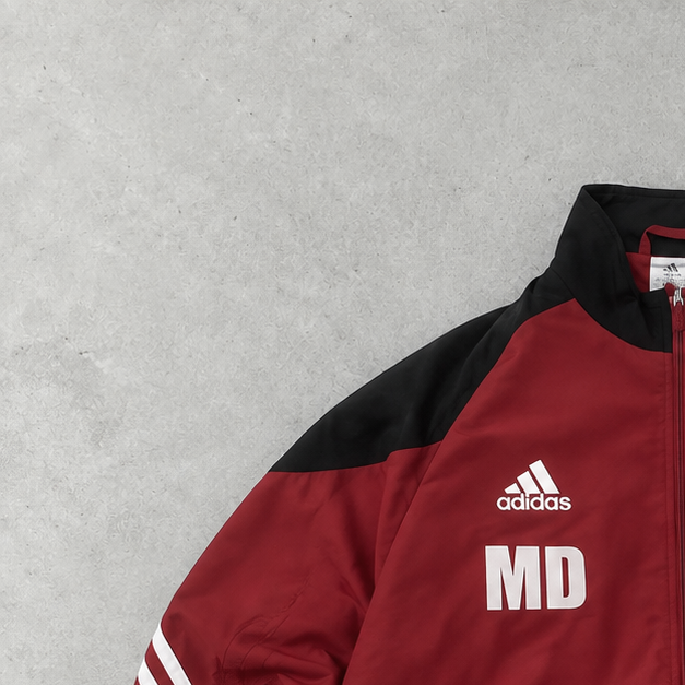 Y2K Adidas Windbreaker Schwarz / Rot Selten (L) Gesticktes Logo