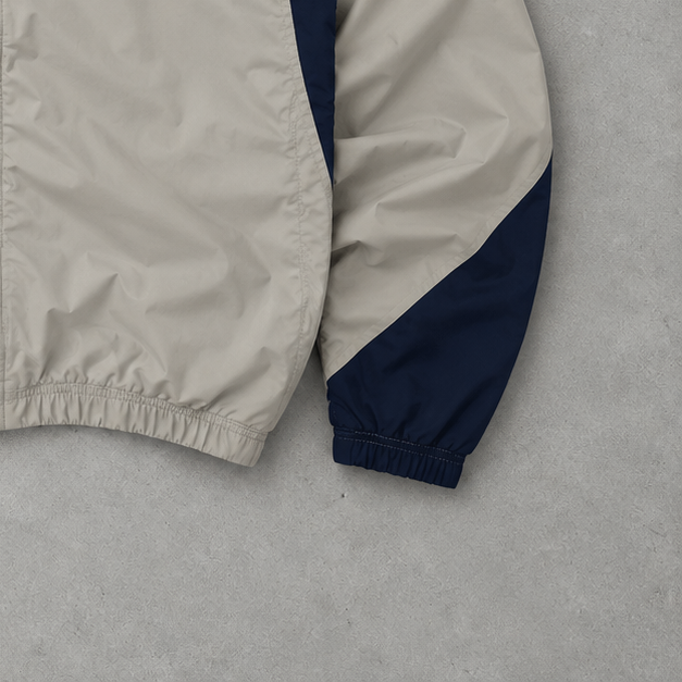 FC Barcelona Y2K Nike Track Jacket Beige, Marineblau Limited Stitched Logo (M)