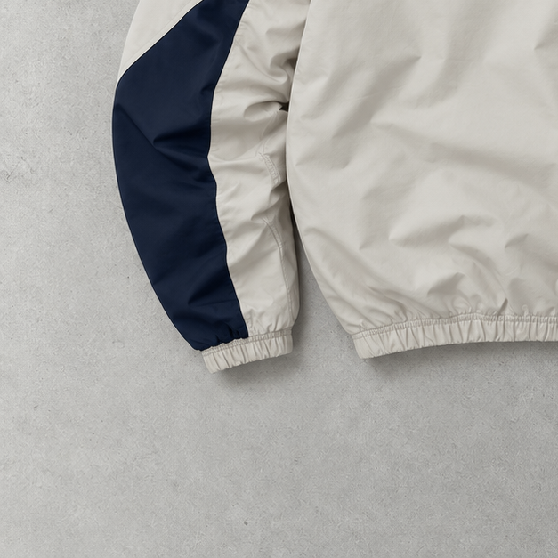FC Barcelona Y2K Nike Track Jacket Beige, Marineblau Limited Stitched Logo (M)