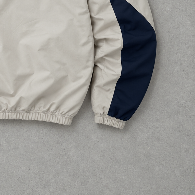 FC Barcelona Y2K Nike Track Jacket Beige, Marineblau Limited Stitched Logo (M)