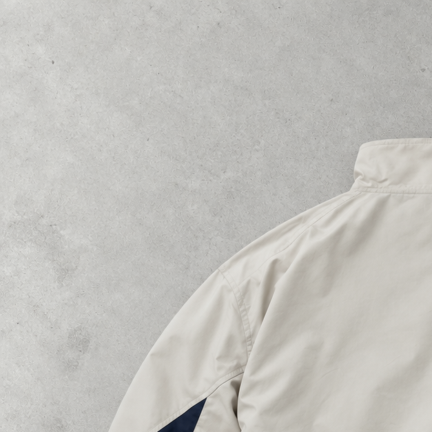 FC Barcelona Y2K Nike Track Jacket Beige, Marineblau Limited Stitched Logo (M)