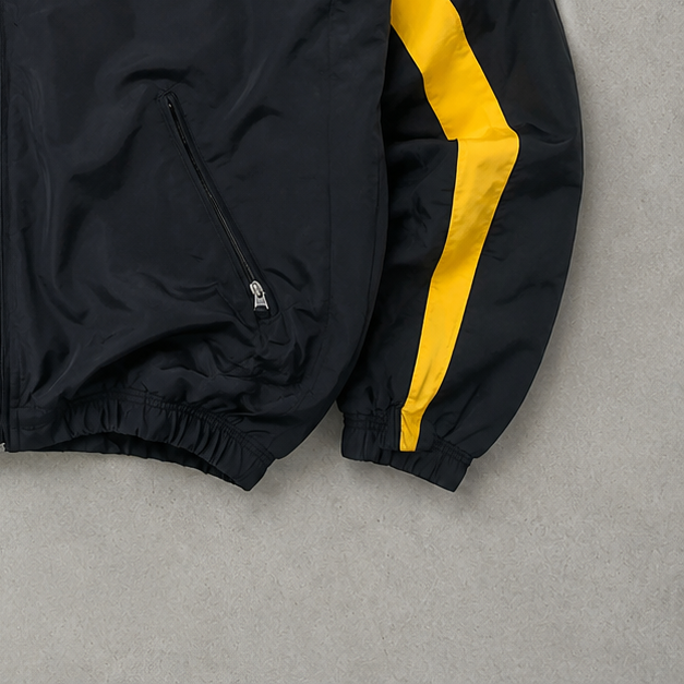 Y2K Ralph Lauren Fleece Jacket Schwarz, Gelb Rare Stitched Logo (XL)