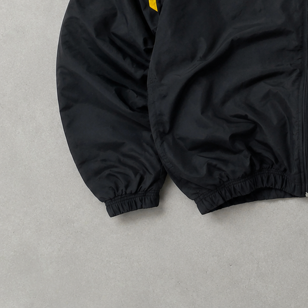Y2K Ralph Lauren Fleece Jacket Schwarz, Gelb Rare Stitched Logo (XL)