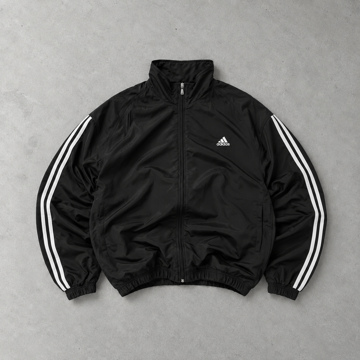 Vintage Adidas Trainingsjacke Schwarz/Weiß Selten (S)