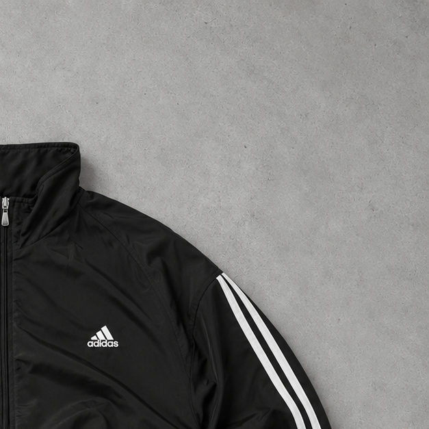 Vintage Adidas Trainingsjacke Schwarz/Weiß Selten (S)