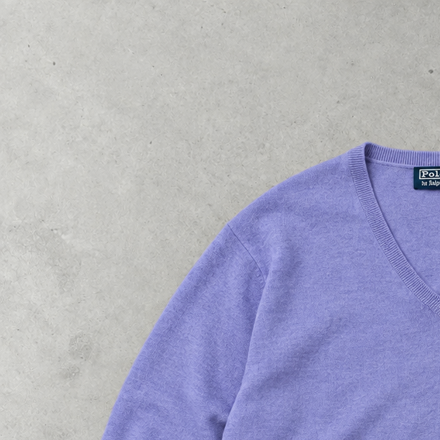 Ralph Lauren V-Neck Sweater Flieder, Lila Rare (XL) Stitched Logo