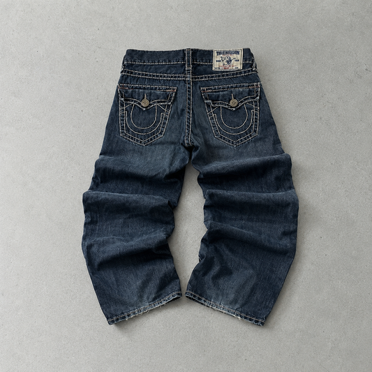 Y2K True Religion Jeans Marineblau, Blau Rare (S)