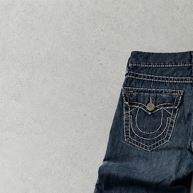 Y2K True Religion Jeans Marineblau, Blau Rare (S)