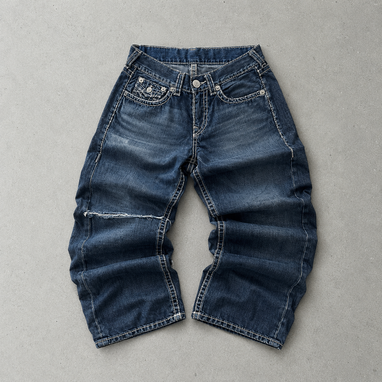 Y2K True Religion Jeans Marineblau, Blau Rare (S)