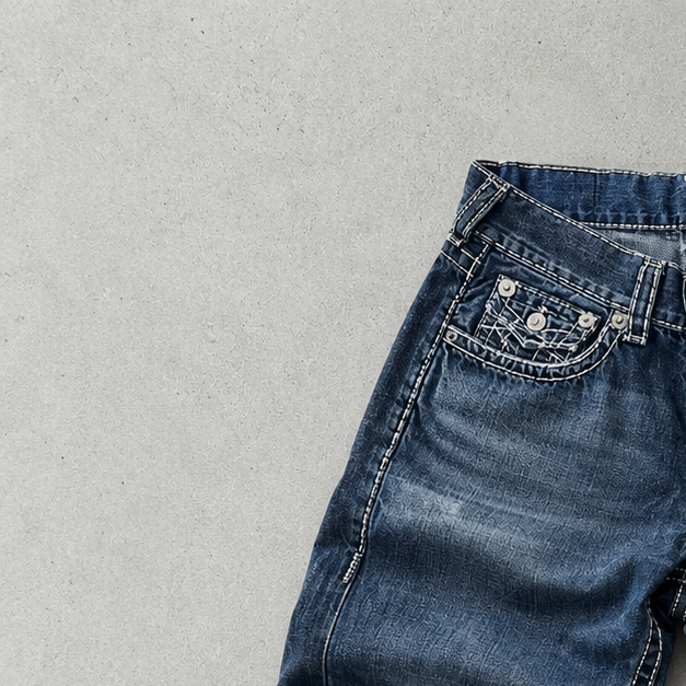 Y2K True Religion Jeans Marineblau, Blau Rare (S)
