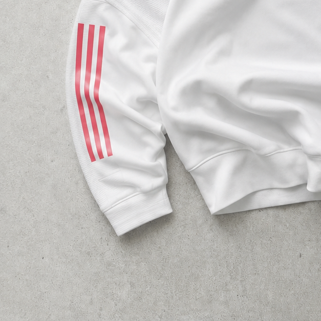 Real Madrid Adidas Sweater Weiß, Pink Limited (L) Stitched Logo